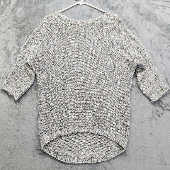 Ann Taylor LOFT Lounge Sweater Womens S Gray Half Sleeve High Low Hem Marl Knit - Picture 1 of 7